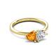 3 - Francesca 1.58 ctw Heart Shape (6.00 mm) Citrine & Lab Created White Sapphire Toi Et Moi Engagement Ring 