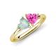4 - Francesca 1.35 ctw Heart Shape (6.00 mm) Opal & Lab Created Pink Sapphire Toi Et Moi Engagement Ring 