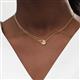 3 - Tiya 0.77 ct Morganite (6.00 mm) Women Collier Double Chain Diagonal Teardrop Solitaire Pendant Necklace 
