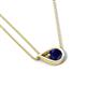 4 - Tiya 1.15 ct Lab Created Blue Sapphire (6.00 mm) Women Collier Double Chain Diagonal Teardrop Solitaire Pendant Necklace 