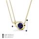 5 - Tiya 1.15 ct Lab Created Blue Sapphire (6.00 mm) Women Collier Double Chain Diagonal Teardrop Solitaire Pendant Necklace 