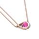 4 - Tiya 1.20 ct Lab Created Pink Sapphire (6.00 mm) Women Collier Double Chain Diagonal Teardrop Solitaire Pendant Necklace 