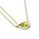 4 - Tiya 0.80 ct Peridot (6.00 mm) Women Collier Double Chain Diagonal Teardrop Solitaire Pendant Necklace 