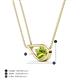 5 - Tiya 0.80 ct Peridot (6.00 mm) Women Collier Double Chain Diagonal Teardrop Solitaire Pendant Necklace 