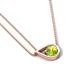 4 - Tiya 0.80 ct Peridot (6.00 mm) Women Collier Double Chain Diagonal Teardrop Solitaire Pendant Necklace 