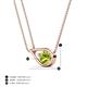 5 - Tiya 0.80 ct Peridot (6.00 mm) Women Collier Double Chain Diagonal Teardrop Solitaire Pendant Necklace 