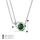 5 - Tiya 0.80 ct Lab Created Emerald (6.00 mm) Women Collier Double Chain Diagonal Teardrop Solitaire Pendant Necklace 