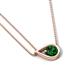 4 - Tiya 0.80 ct Lab Created Emerald (6.00 mm) Women Collier Double Chain Diagonal Teardrop Solitaire Pendant Necklace 