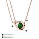 5 - Tiya 0.80 ct Lab Created Emerald (6.00 mm) Women Collier Double Chain Diagonal Teardrop Solitaire Pendant Necklace 