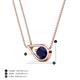 5 - Tiya 1.15 ct Lab Created Blue Sapphire (6.00 mm) Women Collier Double Chain Diagonal Teardrop Solitaire Pendant Necklace 