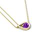 4 - Tiya 0.72 ct Amethyst (6.00 mm) Women Collier Double Chain Diagonal Teardrop Solitaire Pendant Necklace 