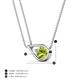 5 - Tiya 0.80 ct Peridot (6.00 mm) Women Collier Double Chain Diagonal Teardrop Solitaire Pendant Necklace 
