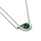 4 - Tiya 0.80 ct Lab Created Emerald (6.00 mm) Women Collier Double Chain Diagonal Teardrop Solitaire Pendant Necklace 