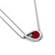 4 - Tiya 0.95 ct Lab Created Ruby (6.00 mm) Women Collier Double Chain Diagonal Teardrop Solitaire Pendant Necklace 