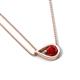 4 - Tiya 0.90 ct Red Garnet (6.00 mm) Women Collier Double Chain Diagonal Teardrop Solitaire Pendant Necklace 