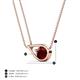 5 - Tiya 0.90 ct Red Garnet (6.00 mm) Women Collier Double Chain Diagonal Teardrop Solitaire Pendant Necklace 