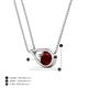 5 - Tiya 0.90 ct Red Garnet (6.00 mm) Women Collier Double Chain Diagonal Teardrop Solitaire Pendant Necklace 