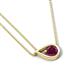 4 - Tiya 0.82 ct Rhodolite Garnet (6.00 mm) Women Collier Double Chain Diagonal Teardrop Solitaire Pendant Necklace 
