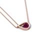 4 - Tiya 0.82 ct Rhodolite Garnet (6.00 mm) Women Collier Double Chain Diagonal Teardrop Solitaire Pendant Necklace 