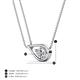 5 - Tiya 0.80 ct IGI Certified Lab Grown Diamond (6.00 mm) Women Collier Double Chain Diagonal Teardrop Solitaire Pendant Necklace 