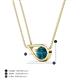 5 - Tiya 0.80 ct Blue Diamond (6.00 mm) Women Collier Double Chain Diagonal Teardrop Solitaire Pendant Necklace 