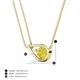 5 - Tiya 0.80 ct Yellow Diamond (6.00 mm) Women Collier Double Chain Diagonal Teardrop Solitaire Pendant Necklace 
