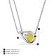 5 - Tiya 0.80 ct Yellow Diamond (6.00 mm) Women Collier Double Chain Diagonal Teardrop Solitaire Pendant Necklace 