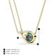 5 - Tiya 0.90 ct Lab Created Alexandrite (6.00 mm) Women Collier Double Chain Diagonal Teardrop Solitaire Pendant Necklace 