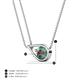5 - Tiya 0.90 ct Lab Created Alexandrite (6.00 mm) Women Collier Double Chain Diagonal Teardrop Solitaire Pendant Necklace 