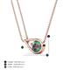 5 - Tiya 0.90 ct Lab Created Alexandrite (6.00 mm) Women Collier Double Chain Diagonal Teardrop Solitaire Pendant Necklace 