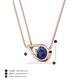 5 - Tiya 0.72 ct Iolite (6.00 mm) Women Collier Double Chain Diagonal Teardrop Solitaire Pendant Necklace 