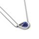4 - Tiya 0.72 ct Iolite (6.00 mm) Women Collier Double Chain Diagonal Teardrop Solitaire Pendant Necklace 