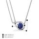 5 - Tiya 0.72 ct Iolite (6.00 mm) Women Collier Double Chain Diagonal Teardrop Solitaire Pendant Necklace 