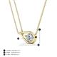 5 - Tiya 0.70 ct Moissanite (6.00 mm) Women Collier Double Chain Diagonal Teardrop Solitaire Pendant Necklace 