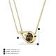 5 - Tiya 0.80 ct Smoky Quartz (6.00 mm) Women Collier Double Chain Diagonal Teardrop Solitaire Pendant Necklace 