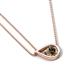 4 - Tiya 0.80 ct Smoky Quartz (6.00 mm) Women Collier Double Chain Diagonal Teardrop Solitaire Pendant Necklace 