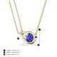 5 - Tiya 0.80 ct Tanzanite (6.00 mm) Women Collier Double Chain Diagonal Teardrop Solitaire Pendant Necklace 