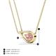 5 - Tiya 0.77 ct Morganite (6.00 mm) Women Collier Double Chain Diagonal Teardrop Solitaire Pendant Necklace 