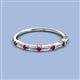 2 - Sarah 0.85 ctw Lab Grown Diamond Baguette (4x2 mm) & Ruby Round (2.30 mm) Wedding Band 