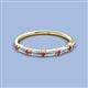 2 - Sarah 0.87 ctw Lab Grown Diamond Baguette (4x2 mm) & Rhodolite Garnet Round (2.30 mm) Wedding Band 