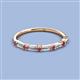 2 - Sarah 0.87 ctw Natural Diamond Baguette (4x2 mm) & Rhodolite Garnet Round (2.30 mm) Wedding Band 
