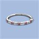 2 - Sarah 0.87 ctw Natural Diamond Baguette (4x2 mm) & Rhodolite Garnet Round (2.30 mm) Wedding Band 