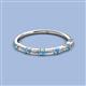 2 - Sarah 0.82 ctw Natural Diamond Baguette (4x2 mm) & Blue Topaz Round (2.30 mm) Wedding Band 