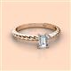 2 - Leona Bold 1.00 ct GIA Certified Natural Diamond Emerald Cut (7x5 mm) Solitaire Rope Engagement Ring 