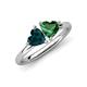 4 - Francesca 1.75 ctw Heart Shape (6.00 mm) London Blue Topaz & Lab Created Emerald Toi Et Moi Engagement Ring 