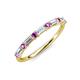 3 - Sarah 0.73 ctw Natural Diamond Baguette (4x2 mm) & Amethyst Round (2.30 mm) Wedding Band 