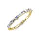 3 - Sarah 0.82 ctw Lab Grown Diamond Baguette (4x2 mm) & Tanzanite Round (2.30 mm) Wedding Band 