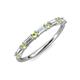 3 - Sarah 0.85 ctw Lab Grown Diamond Baguette (4x2 mm) & Peridot Round (2.30 mm) Wedding Band 