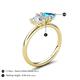 5 - Francesca 1.85 ctw Heart Shape (6.00 mm) GIA Certified Natural Diamond & Blue Topaz Toi Et Moi Engagement Ring 