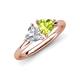 4 - Francesca 1.80 ctw Heart Shape (6.00 mm) GIA Certified Natural Diamond & Peridot Toi Et Moi Engagement Ring 